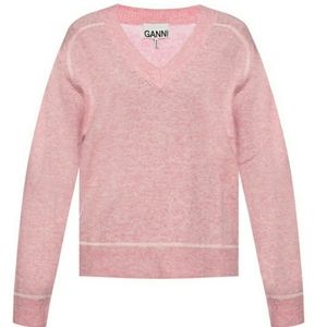 Ganni V-Neck Wool Pullover SZ XL